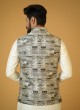 Jacquard Grey Mens Wear Nehru Jacket